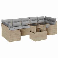 Zestaw Sof na Ogród 8 pcs Beżowy 100 x 55 x 73 cm Polirattan