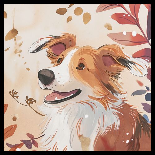 Plakat 60x60cm Collie Jesienną Porą na Arena.pl