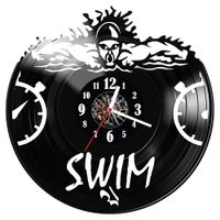 Zegar ścienny z płyty winylowej Pływanie 281.14