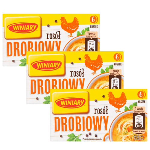 Winiary Rosół drobiowy 60 g (6 sztuk) x 3 sztuki na Arena.pl