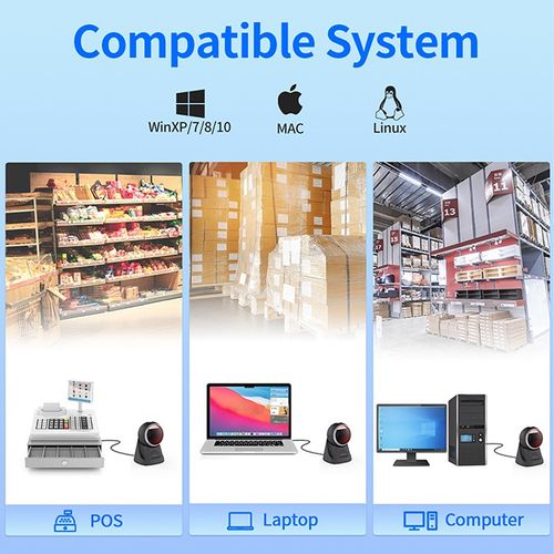 Qoltec Stacjonarny precyzyjny czytnik skaner kodów kreskowych i QR 1D 2D na Arena.pl