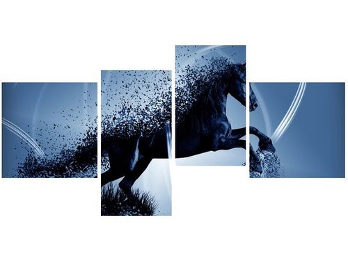 140CM 70 OBRAZ NIEBIESKI KOŃ GMENTARYZACJA JAKUB BANAŚ ŚCIENNY na Arena.pl