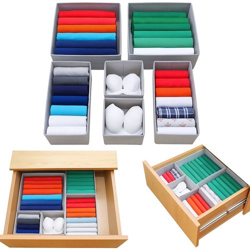 ZESTAW 6 ORGANIZERÓW ORGANIZER NA BIELIZNĘ DO SZUFLADY SZAFY POJEMNIKI na Arena.pl