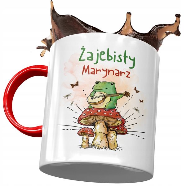 Kubek Czerwony Dla Marynarza Żajebisty Marynarz Z Nadrukiem Ze Zdjęciem zdjęcie 1