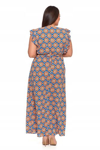 KOBIECA DŁUGA SUKIENKA DAMSKA MAXI LETNIA W ORIENTALNY WZÓR MORAJ R.M na Arena.pl