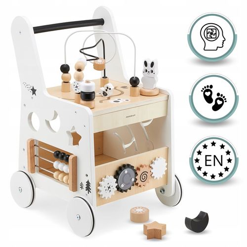 Drewniany pchacz 6w1, chodzik dla dzieci z funkcją stolika edukacyjnego na Arena.pl