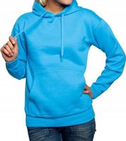 Damska bluza dresowa kangurka z kapturem XL niebieska