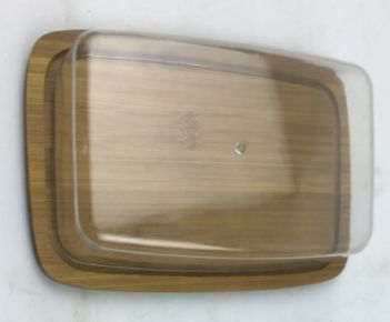 MASELNICZKA BAMBUSOWA Z PLASTIKOWĄ POKRYWĄ POJEMNIK DO PRZECHOWYWANIA MASŁA na Arena.pl