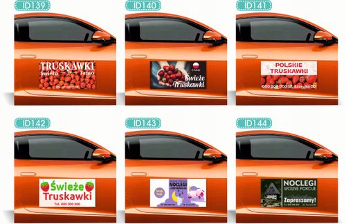 Magnes na samochód reklama magnetyczna 60x30 USŁUGI SPRZĄTANIE dużo wzorów na Arena.pl