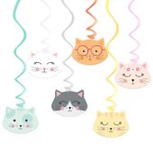 Dekoracja wisząca świderki Kotki 6szt