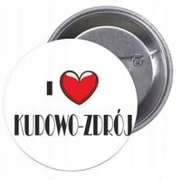 Przypinki buttony I LOVE KUDOWO-ZDRÓJ znaczki