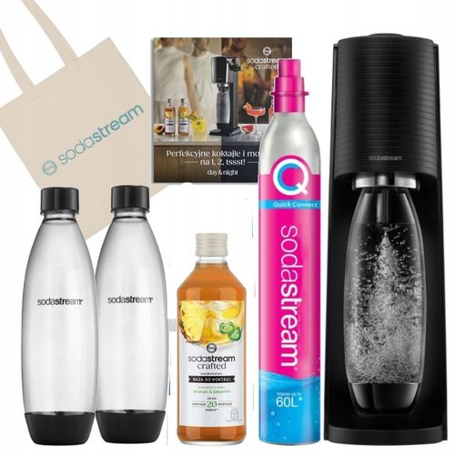 Saturator Soda Stream Terra czarny 2 butelki syrop baza Crafted 330ml na Arena.pl