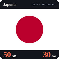 Karta eSIM Internet Japonia 50 GB na 30 dni - bez rejestracji