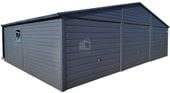 Garaż blaszany 9x6m 3x Brama uchylna okno  rynny - dach dwuspadowy ID972