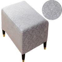 POKROWIEC NA PODNÓŻEK PUF WELUR OEKO TEX ORNAMENT PREMIUM ELASTYCZNY SZARY