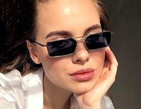 Okulary unisex prostokątne przeciwsłoneczne metalowe D10_Złotoczarny