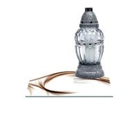 SZKLANA PODSTAWKA POD ZNICZE Z DEDYKACJĄ 35x35cm Fale beż 138g