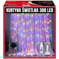 KURTYNA LED ŚWIETLNA 300LED Lampki Choinkowe Sople Zewnętrzne Girlanda 3x3m