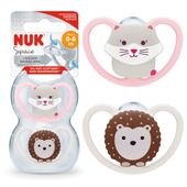 Nuk smoczek uspokajający ortodontyczny space 2 szt. różowy 0-6 miesięcy