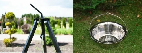 KOCIOŁEK WĘGIERSKI NIERDZEWNY 8L STOJAK POKRYWKA na Arena.pl