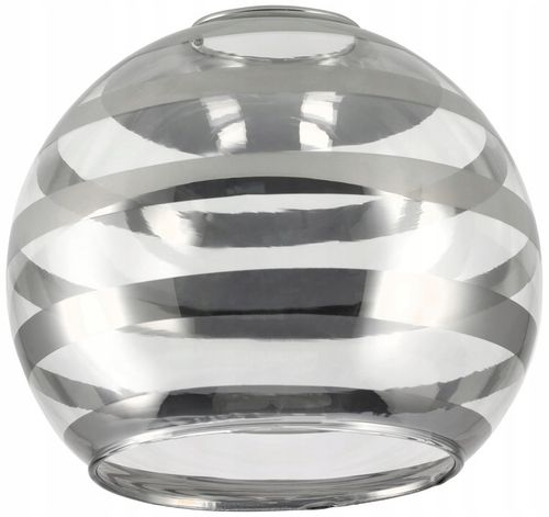 Klosz SZKLANY do lamp na E27 Kula paski chrom na Arena.pl