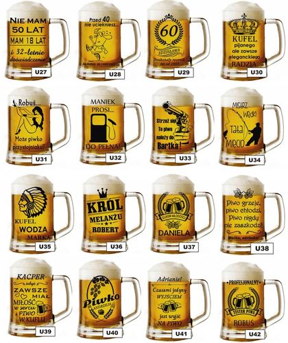 Kufel do piwa z grawerem NA DZIEŃ MĘŻCZYZNY WALENTYNKI Urodziny inne okazje na Arena.pl
