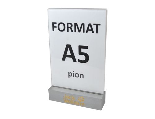 stojak na menu ulotkę plexi + drewniana podstawka z grawerem A5 10 szt na Arena.pl
