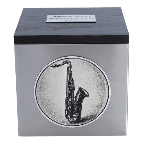 Unikalna urna kremacyjna z saksofonem Tabliczka / Tak na Arena.pl