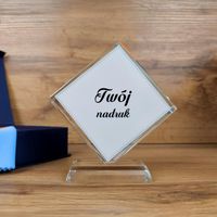 Kryształowa statuetka z podstawką romb z Twoim nadrukiem
