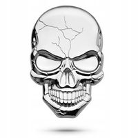 Naklejka emblemat popękana Czaszka gang motocyklowy Ozdoba Samochodu Chrom