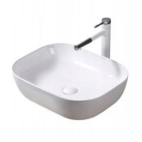 CERAMICZNA NABLATOWA UMYWALKA STAWIANA BIAŁA 41x31