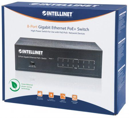 INTELLINET GIGABIT SWITCH 8X 10/100/1000 RJ45 POE+ 60W VLAN na Arena.pl