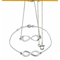 SREBRNY KOMPLET CELEBRYTKI ZNAK NIESKOŃCZONOŚCI INFINITY SREBRO PRÓBY 925