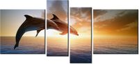 120CM 55 OBRAZ 4 ELEM DELFINY ŚCIENNY