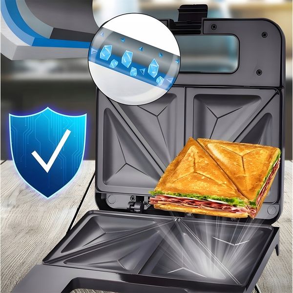 TOSTER OPIEKACZ DO KANAPEK TOSTÓW SANDWICH 1000W NIEPRZYWIERAJĄCA POWŁOKA zdjęcie 5