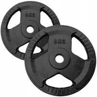 Obciążenie żeliwne 2x5kg talerz 28mm zestaw 10kg kierownica hantla