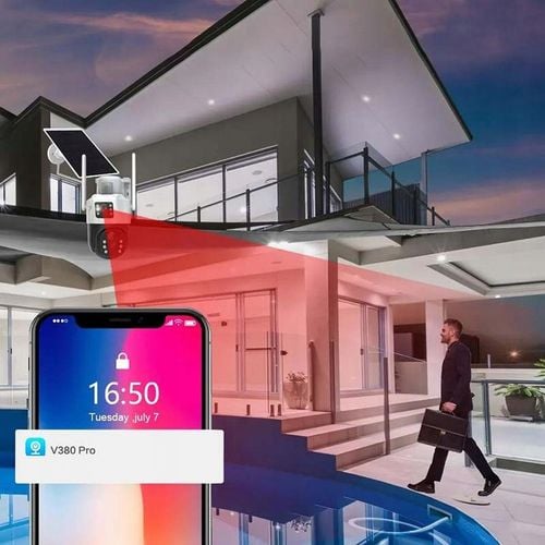 PODWÓJNA KAMERA SOLARNA 2W1 WIFI 2X4MP ZEWNĘTRZNA OBROTOWA BEZPRZEWODOWA na Arena.pl