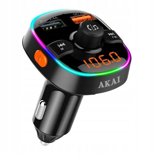 TRANSMITER FM DO SAMOCHODU BLUETOOTH LED USB AKAI FMT-52BT ŁADOWANIE QC 3.0 na Arena.pl