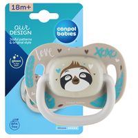CANPOL Smoczek uspokajający symetryczny 18m+ EXOTIC LENIWIEC