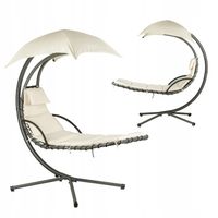 Leżanka Huśtawka Ogrodowa Hamak Fotel Wiszący Kosz Beżowa PREMIUM