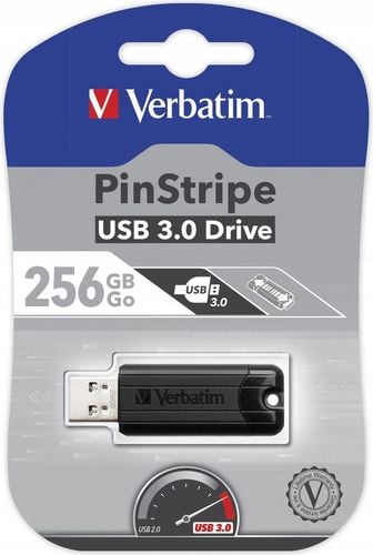 Pendrive Verbatim PinStripe 256GB USB 3.0 Black na Arena.pl