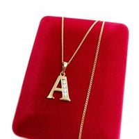 ZŁOTA ZAWIESZKA LITERA LITERKA A + ŁAŃCUSZEK pozłacany 18K