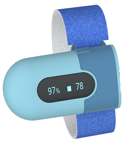 Pulsoksymetr Monitor snu tlenu PO5 dla niemowląt dzieci + opaski na zmianę na Arena.pl