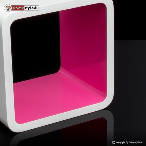 Półka retro cube, różowa, naścienna na Arena.pl