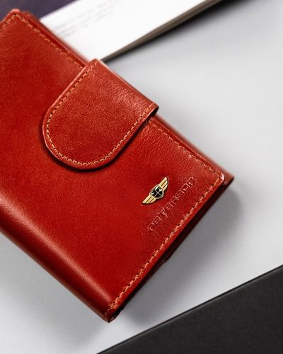 skórzany, średni portfel damski na zatrzask - peterson na Arena.pl