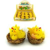 kurczaki wielkanocne w gniazdkach 5,5 cm. 12 szt. WKZ-8253