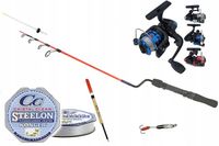 ZESTAW PODLODOWY DLA POCZĄTKUJĄCEGO-WĘDKA KOŁOWROTEK SPŁAWIK BŁYSTKA