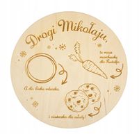 Drewniany Talerzyk TACKA Świętego Mikołaja Rudolfa