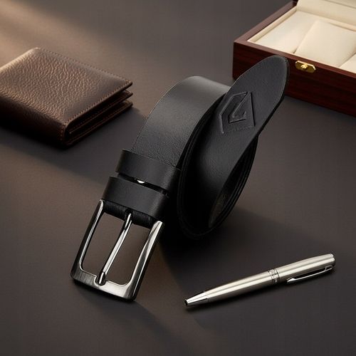 PASEK Męski Skórzany do SPODNI DŁUGI 135cm Czarny Skóra Naturalna na Arena.pl