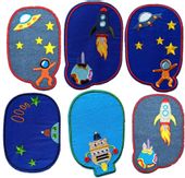 Zestaw 6 sztuk termo łatki jeans kolory dziecięce  F125_C